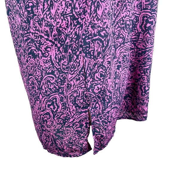 Banana Republic Top Blouse Small Purple Blue Print Semi Sheer New - Picture 6 of 10